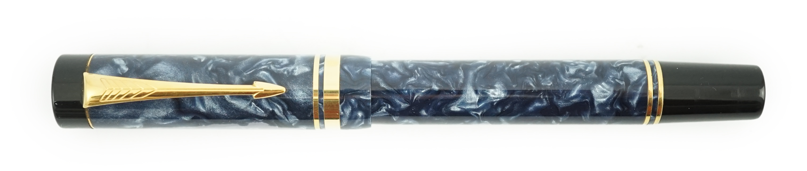 A Parker Duofold Centennial Mk.1 in blue marble with med. nib